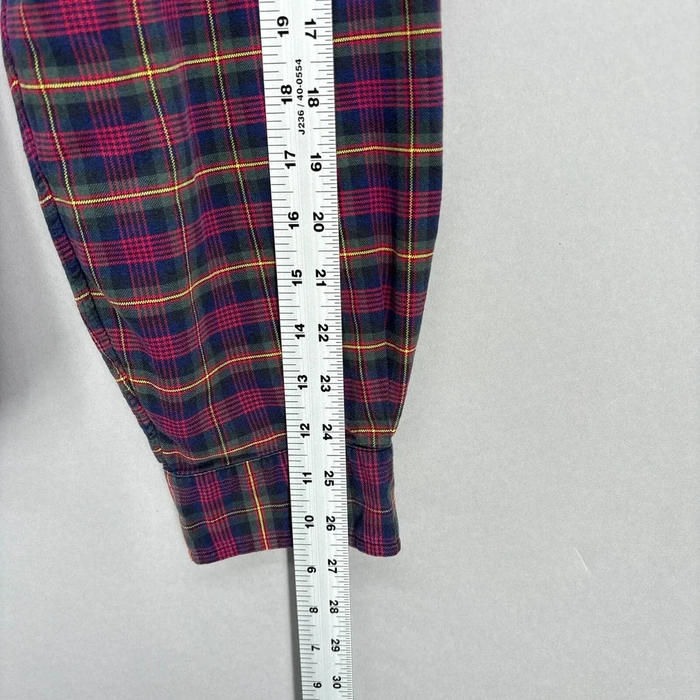 Ralph Lauren Shirt Mens XL Plaid Red Button Down Tartan Oxford Vintage Polo‎